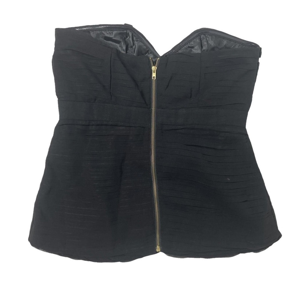 Black Strapless Corset Top | Goth Glam Dark Romance Vintage Glam - Picture 6 of 6